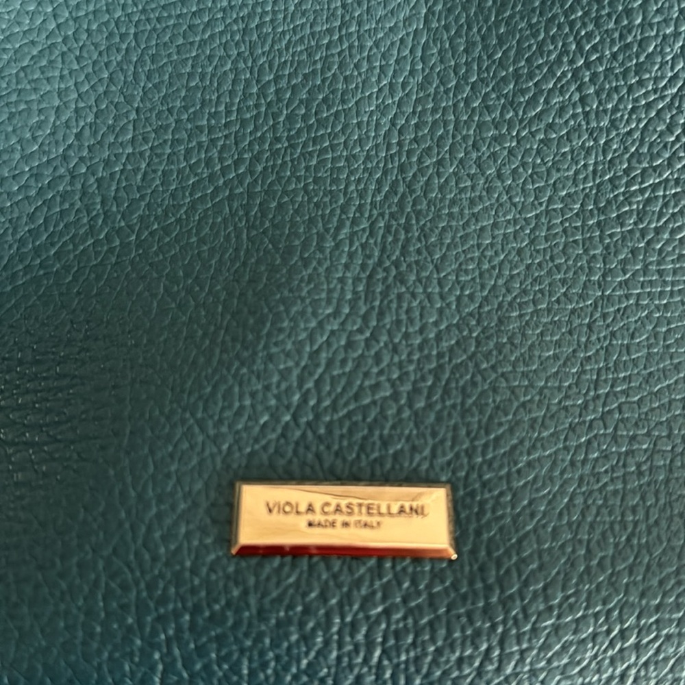 Teal Colored Viola Castellani Italian Leather Han… - image 6